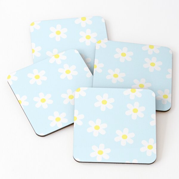 Item preview, Minimalist daisy pattern in pastel blue designed and sold by Nicole Bleck.