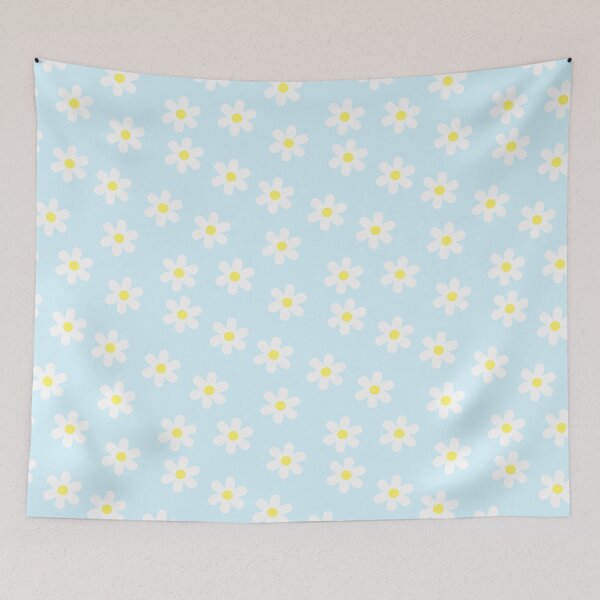 Item preview, Minimalist daisy pattern in pastel blue designed and sold by Nicole Bleck.
