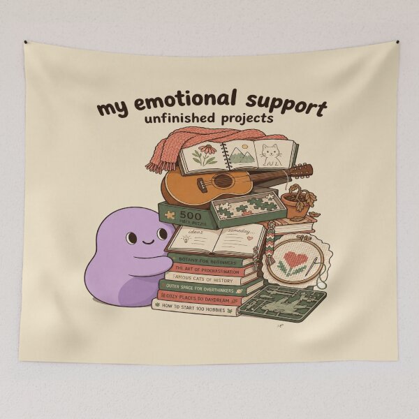 Item preview, Emotional Support Unfinished Projects designed and sold by MOSIDRIP™.