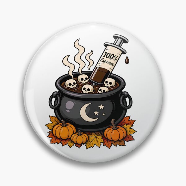 Item preview, Spooky Espresso Halloween – Coffee Cauldron with Skulls & Pumpkins designed and sold by Art-Arcade6.