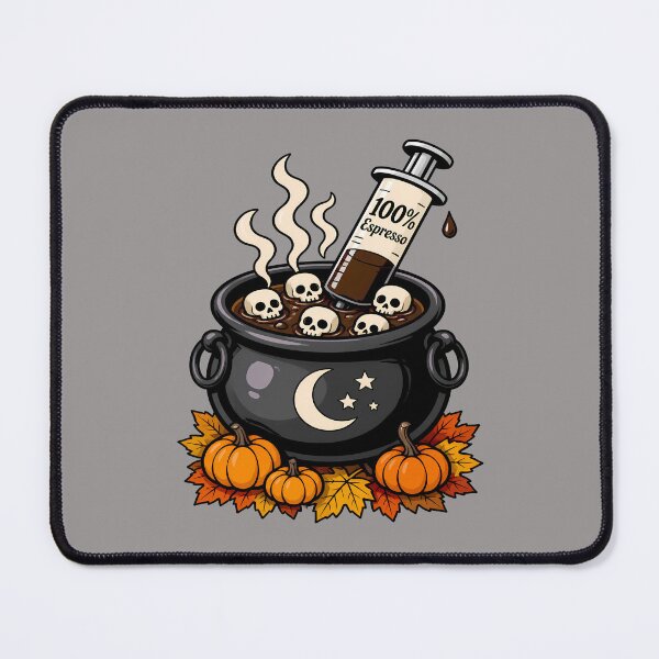Item preview, Spooky Espresso Halloween – Coffee Cauldron with Skulls & Pumpkins designed and sold by Art-Arcade6.