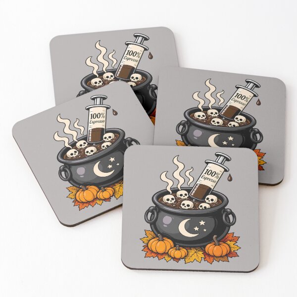 Item preview, Spooky Espresso Halloween – Coffee Cauldron with Skulls & Pumpkins designed and sold by Art-Arcade6.