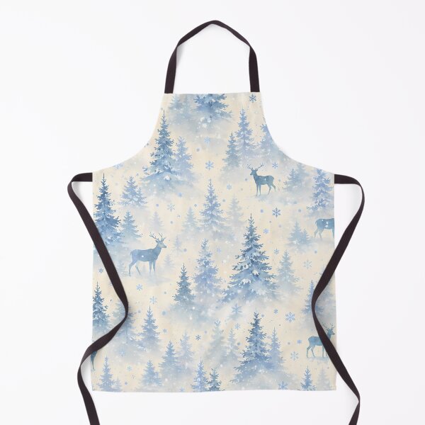 Item preview, Watercolor Winter Forest Deer Pattern with Snowflakes and Blue Pine Trees designed and sold by ArtDesignRemix.