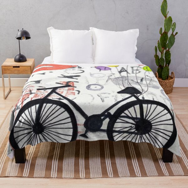 Item preview, Mixed Media Bicycle with colorful balloons and red bird designed and sold by Boy and Belugee Studio.