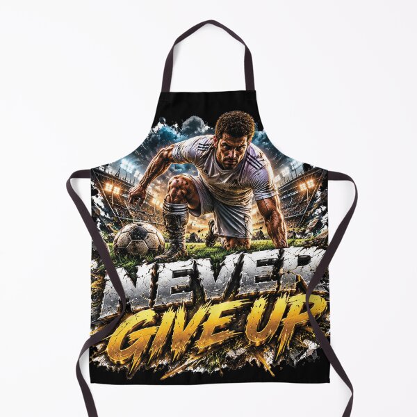 Item preview, Never Give Up Football Warrior Soccer Motivation Design designed and sold by M. Mamdouh Artworks.