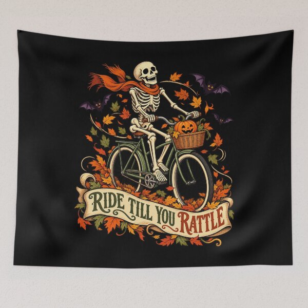 Item preview, Ride Till You Rattle - Skeleton Cyclist designed and sold by Good Mood Foundry.