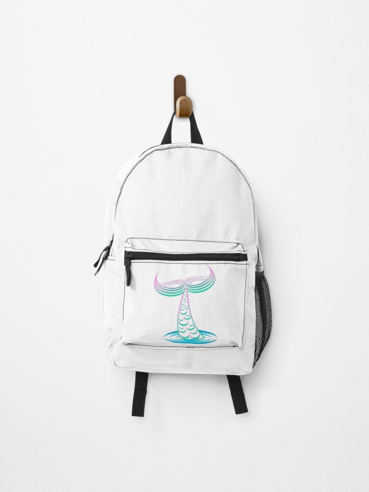 Thumbnail 1 of 3, Backpack, Pink Mermaid Tail Outlined designed and sold by Risa-C.