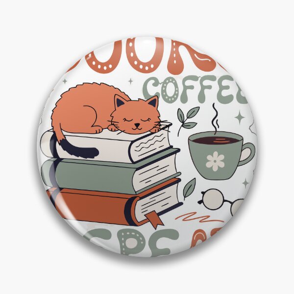 Item preview, Books Coffee Repeat | Cute Cat Reading Sticker designed and sold by inkfusionhub99.