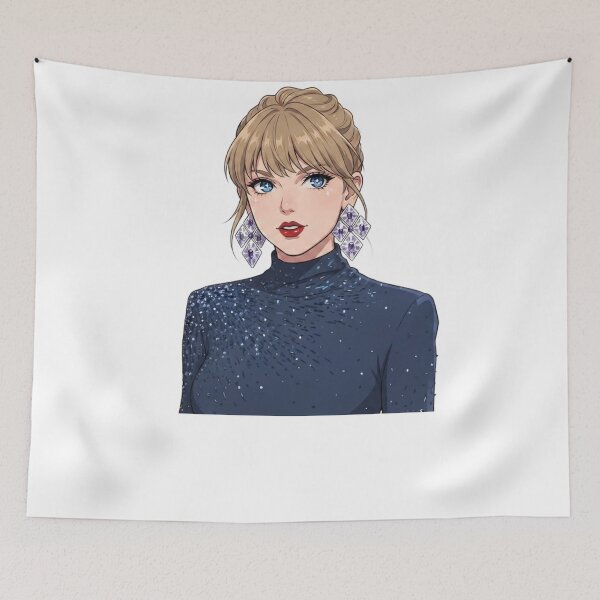 Item preview, The Eras Tour Anime Style Portrait - Midnight Rain Glamour designed and sold by LogicLoop.