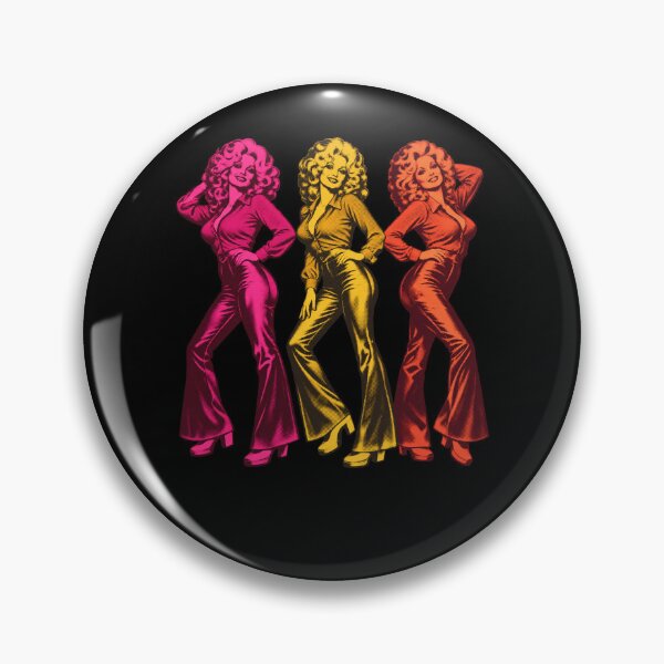 Item preview, Dolly Parton Triple Pop Art Pink Yellow Orange Flare Pants Pose designed and sold by choudane.