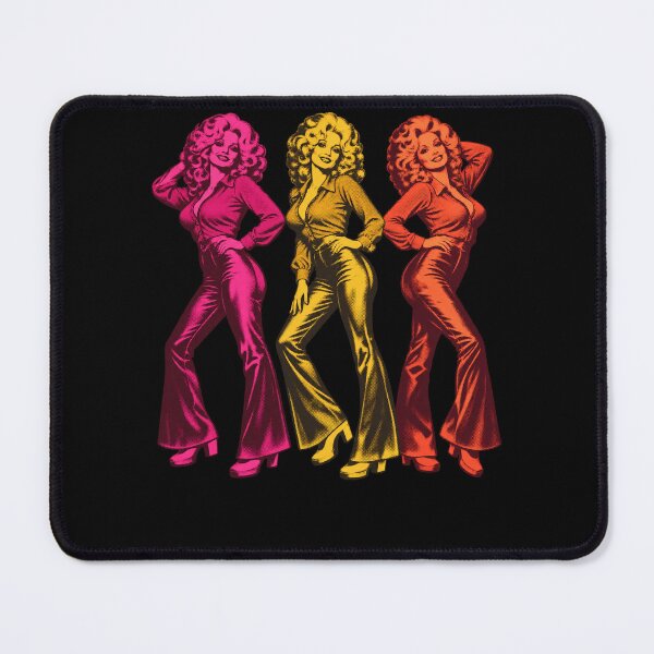 Item preview, Dolly Parton Triple Pop Art Pink Yellow Orange Flare Pants Pose designed and sold by choudane.