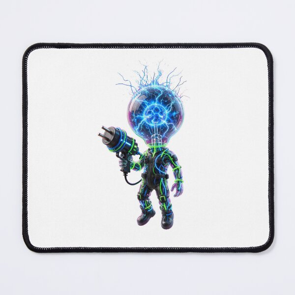Item preview, Electric Bulb Head Sci-Fi Character Cyberpunk Energy Art designed and sold by One City Two Children Studio.