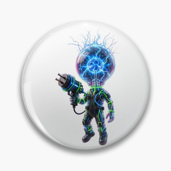 Item preview, Electric Bulb Head Sci-Fi Character Cyberpunk Energy Art designed and sold by  One City Two Children Studio.