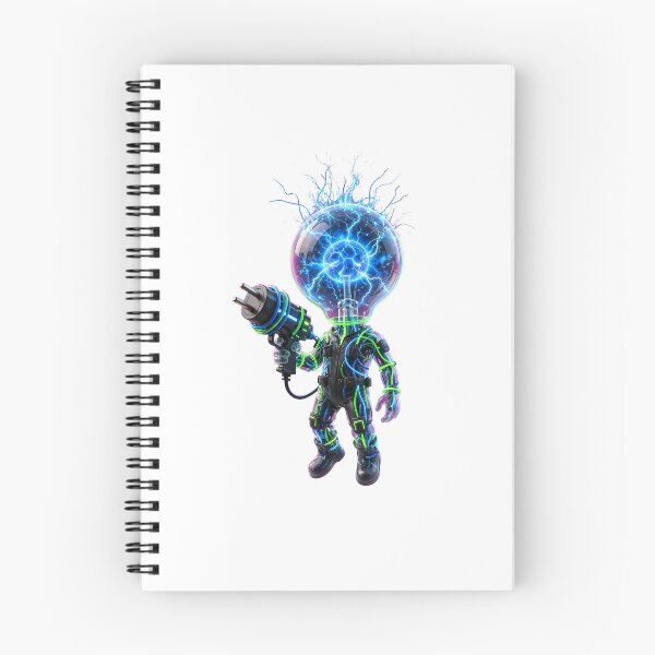 Item preview, Electric Bulb Head Sci-Fi Character Cyberpunk Energy Art designed and sold by  One City Two Children Studio.