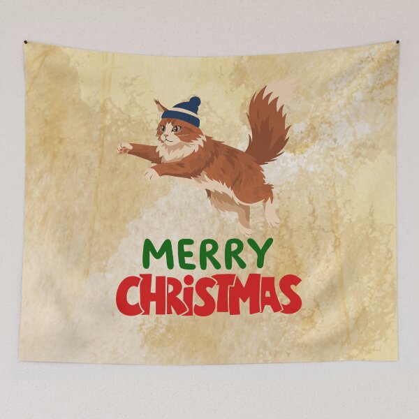 Item preview, Cute Maine Coon Cat Merry Christmas Holiday Art designed and sold by stormk10.