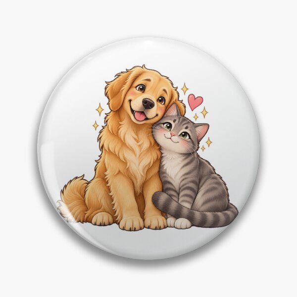 Item preview, dog and cat sitting together designed and sold by Side Quest Co..