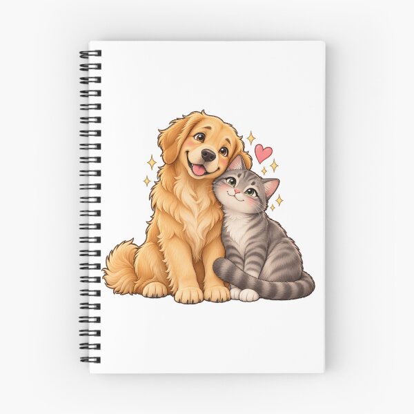 Item preview, dog and cat sitting together designed and sold by Side Quest Co..