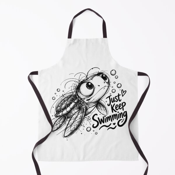 Item preview, Just Keep Swimming Sea Turtle, Cute Ocean Lover Inspirational Design designed and sold by Dreamy Ocean Art.