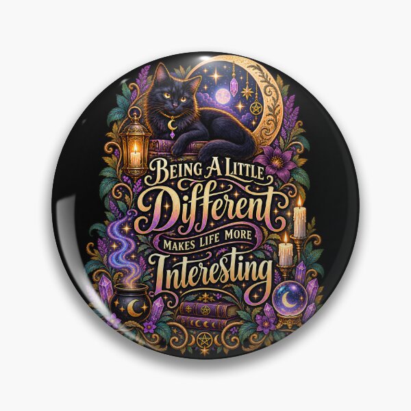 Item preview, Being A Little Different Black Cat Witchy Floral designed and sold by LunarRavenWolf.