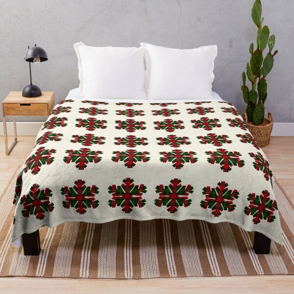 Item preview, Red and Green Plaid Snowflake Christmas Pattern on Cream designed and sold by ArtDesignRemix.