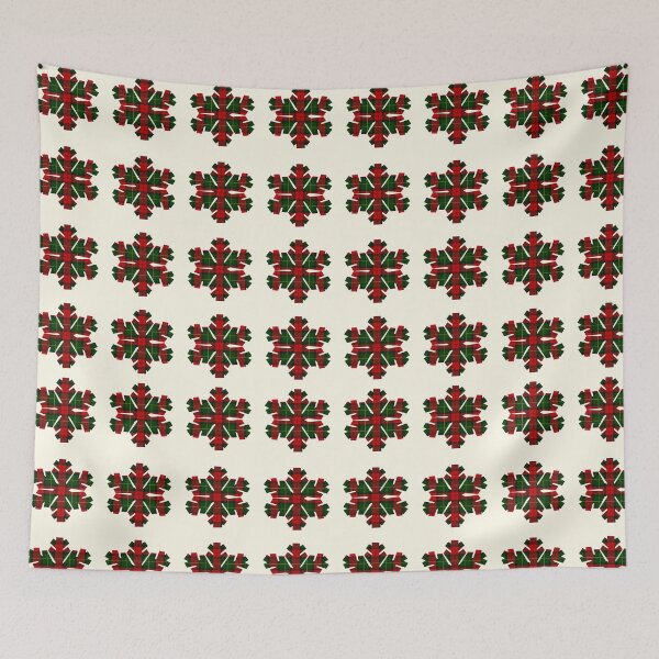 Item preview, Red and Green Plaid Snowflake Christmas Pattern on Cream designed and sold by ArtDesignRemix.