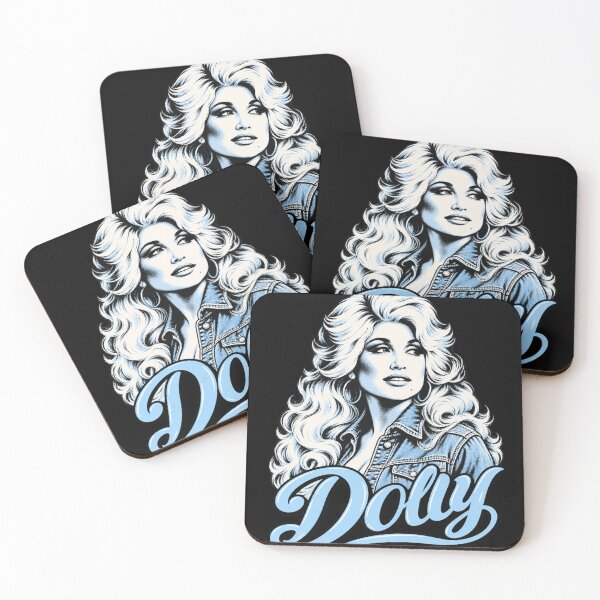 Item preview, Dolly Parton Blue Script Name Big Hair Denim Jacket Portrait designed and sold by choudane.