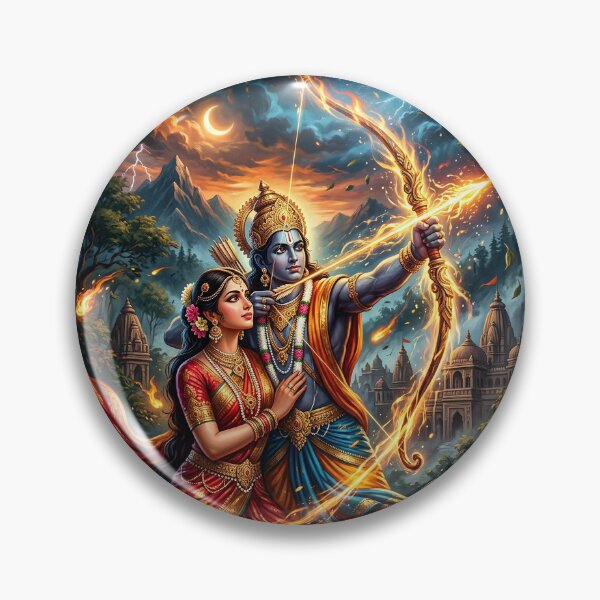 Item preview, Lord Rama and Sita - Hindu Mythology Art designed and sold by Lucid Dream Pixel.