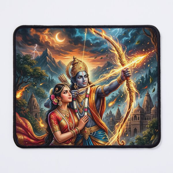Item preview, Lord Rama and Sita - Hindu Mythology Art designed and sold by Lucid Dream Pixel.