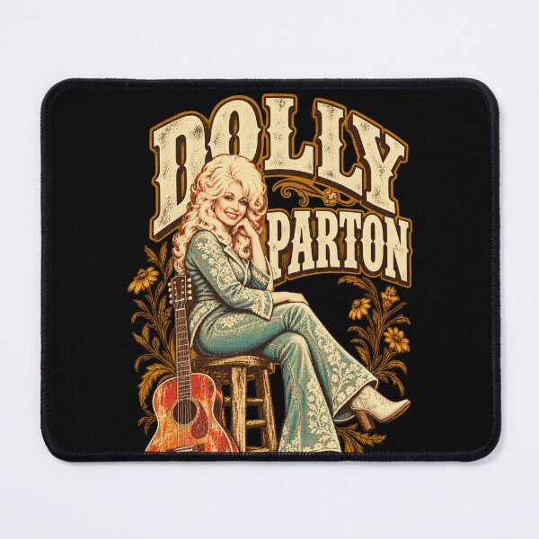 Item preview, Dolly Parton Seated Guitar Teal Floral Suit Cowboy Boots Flowers designed and sold by choudane.