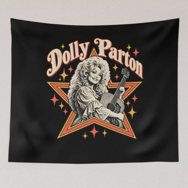 Item preview, Dolly Parton Star Frame Holding Guitar Sparkles Big Hair Smile designed and sold by choudane.