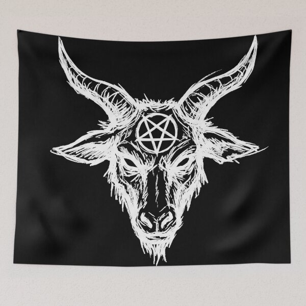 Item preview, Occult Goat Head Inverted – Dark Gothic Pentagram Negative Art, Witchcore Aesthetic Design designed and sold by cr6zym1nd.