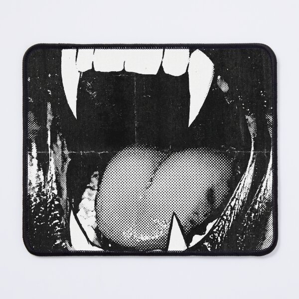 Item preview, Screaming Vampire Fangs Halftone Mouth Graphic designed and sold by AURA Vibes.