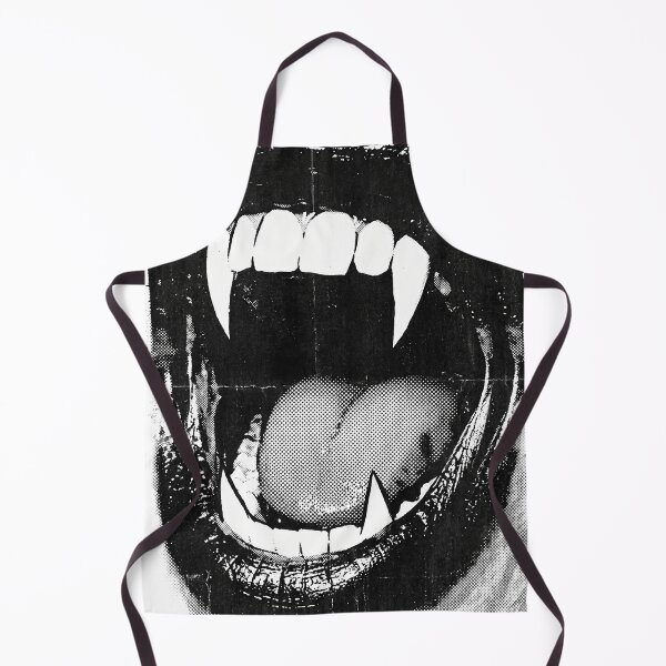 Item preview, Screaming Vampire Fangs Halftone Mouth Graphic designed and sold by AURA Vibes.
