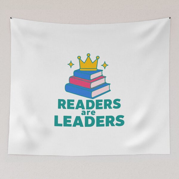 Item preview, Readers are leaders - crowned book stack reading motivation designed and sold by GagShots.