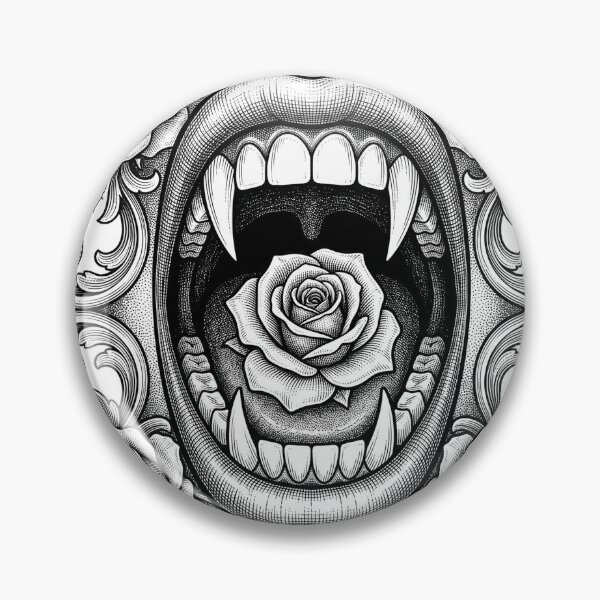 Item preview, Victorian Gothic Vampire Fangs Engraving Art designed and sold by AURA Vibes.