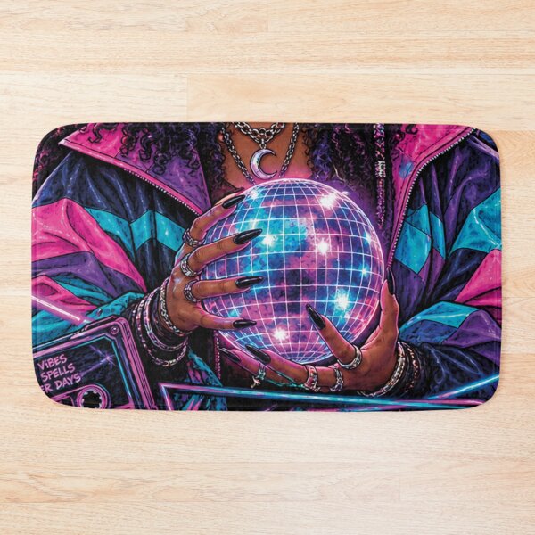 Item preview, Neon Spell Cyberpunk Witch Synthwave Magic Art designed and sold by CrazySzoopWorld.