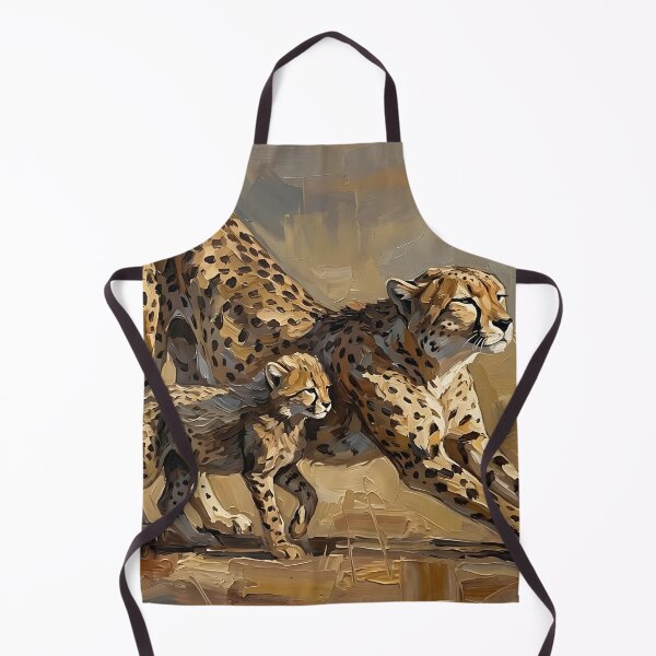 Item preview, Cheetah Mother and Cub – Expressive Impasto Wildlife Painting designed and sold by The Digital Compass.