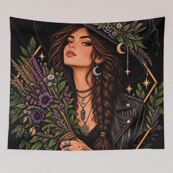 Item preview, Gothic Witch Drinking Coffee Witchy Vibes designed and sold by CrazySzoopWorld.