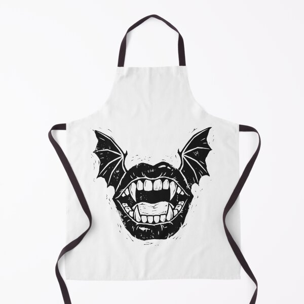 Item preview, Bat Wing Vampire Mouth Linocut Design designed and sold by AURA Vibes.