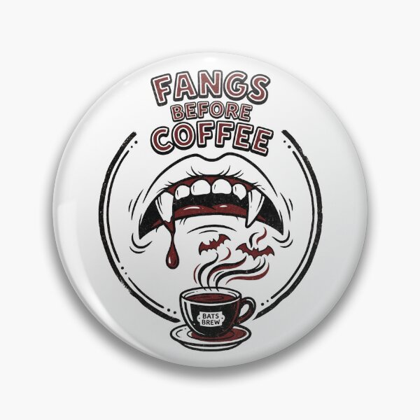 Item preview, Fangs Before Coffee Vampire Mouth Tee designed and sold by AURA Vibes.