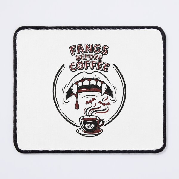 Item preview, Fangs Before Coffee Vampire Mouth Tee designed and sold by AURA Vibes.