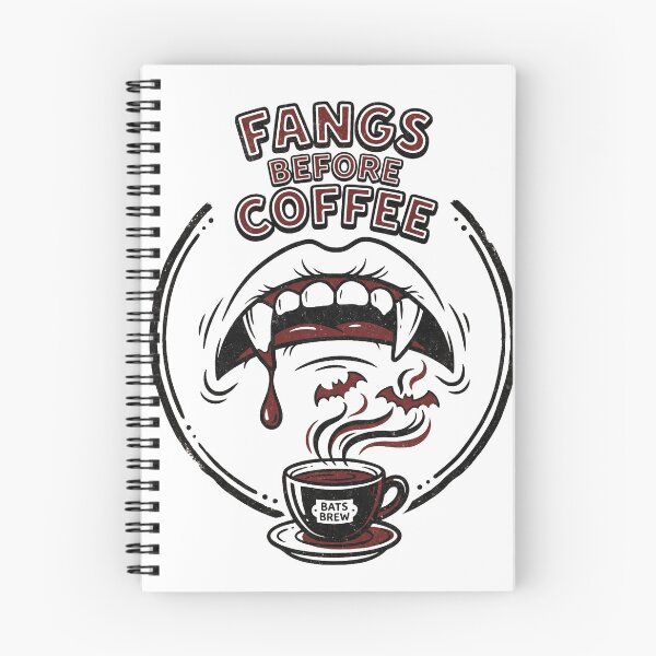 Item preview, Fangs Before Coffee Vampire Mouth Tee designed and sold by AURA Vibes.