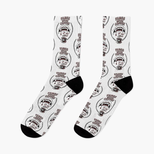 Item preview, Fangs Before Coffee Vampire Mouth Tee designed and sold by AURA Vibes.