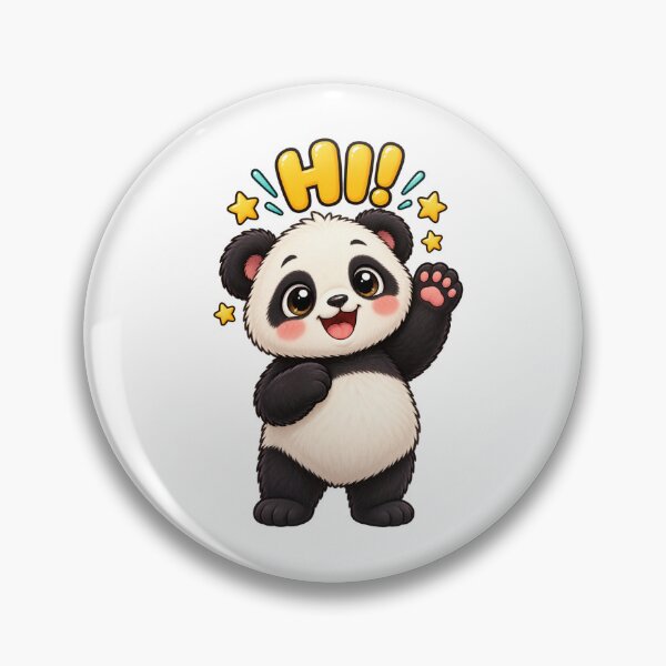 Item preview, cute waving panda designed and sold by Side Quest Co..