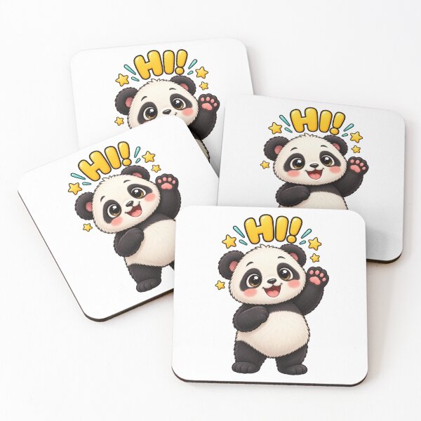 Item preview, cute waving panda designed and sold by Side Quest Co..