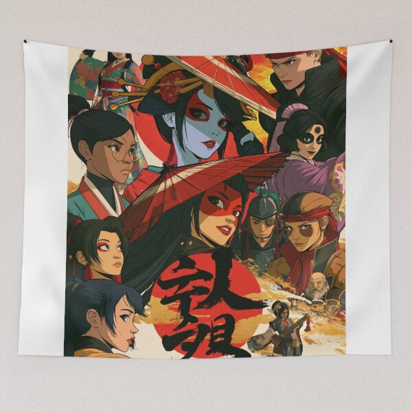 Item preview, Samurai Warriors Poster | Japanese Fantasy Art Print Red Aesthetic designed and sold by Affiches29 Animé .