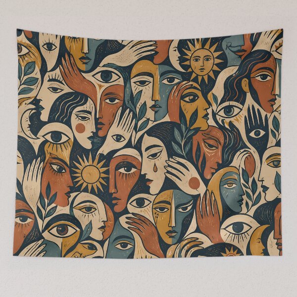 Item preview, Anxiety Mosaic – Faces Under Watchful Eyes designed and sold by SVox.
