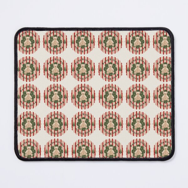 Item preview, Beary Holiday Greetings Cute Christmas Teddy Bear & Striped Ornament Art designed and sold by Liberarteprint.