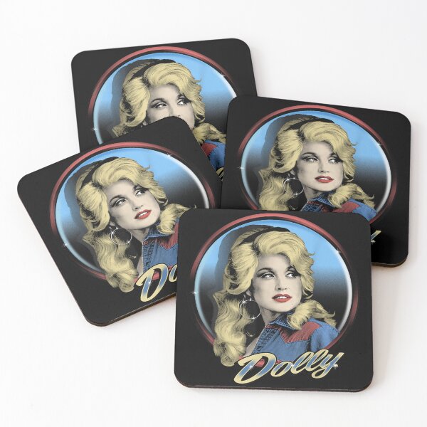 Item preview, Dolly Parton Circle Frame Blue Red Denim Blonde Hair Red Lips designed and sold by choudane.