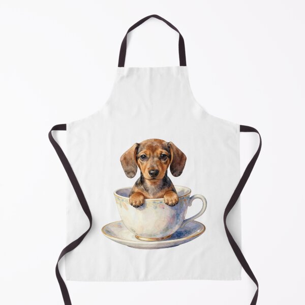 Item preview, Cute Dachshund Puppy in Teacup Watercolor Art designed and sold by WildArtIT.